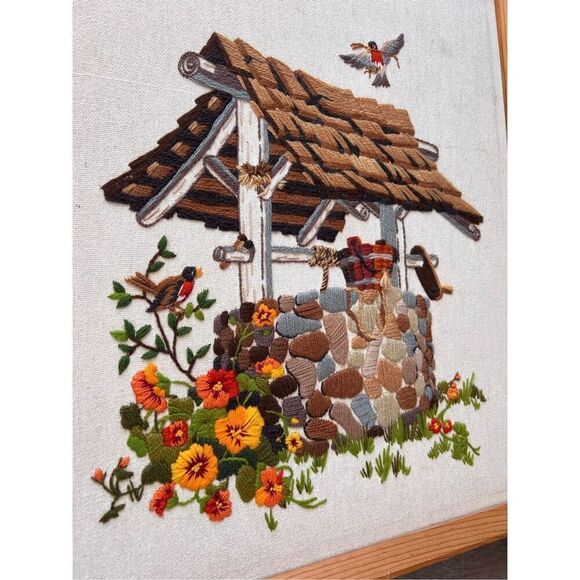 Vintage 1970s Crewel Florals - Picture 3 of 6